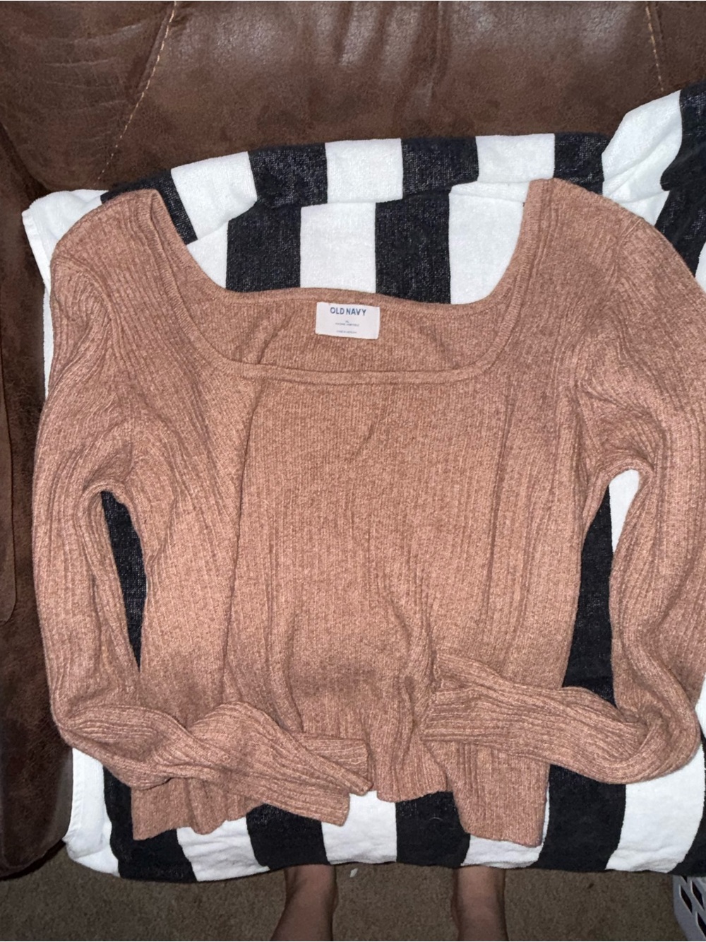 Old Navy Ribbed Scoop Neck Sweater - Dusty  Brown